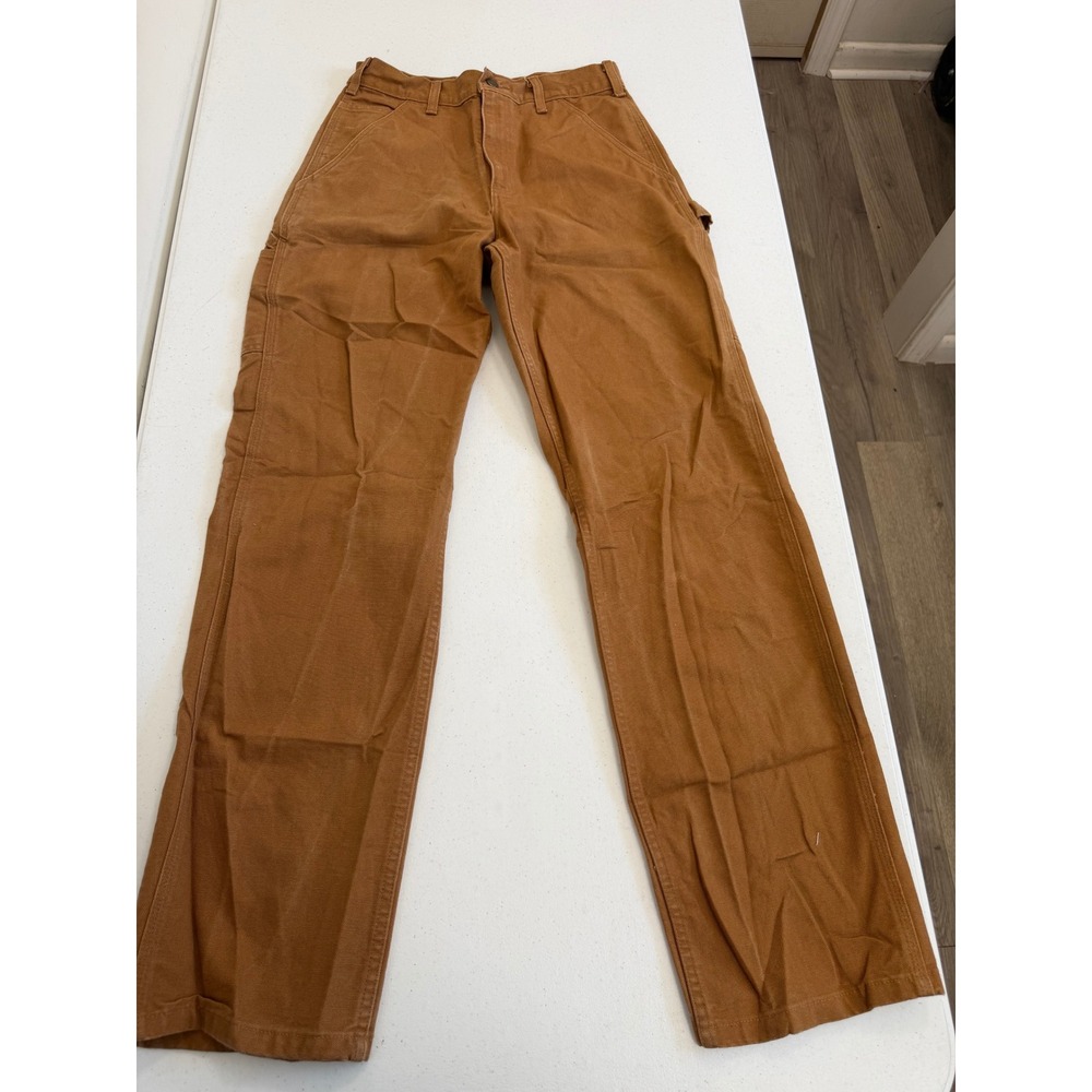 Carhartt Loose Fit Canvas Carpenter Pants Brown 30x34 Mens Utility Workwear